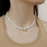 Pearl Initial Necklace Silver BlackSugar-Fine Modern Chic Jewelry that Celebrities Wear